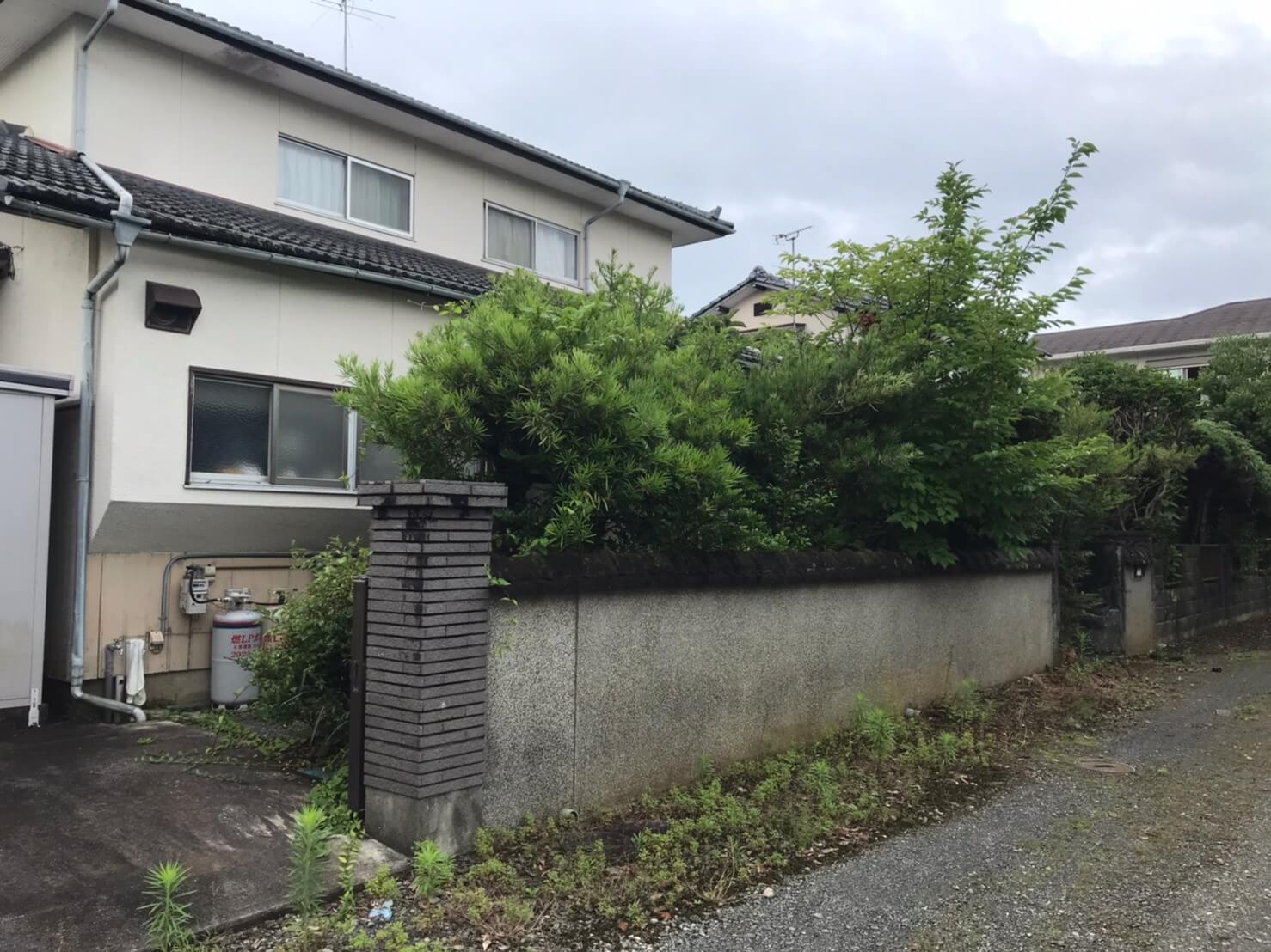 道路沿い、玄関側。